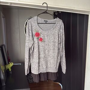 Torrid Black and Gray Knit Sweater